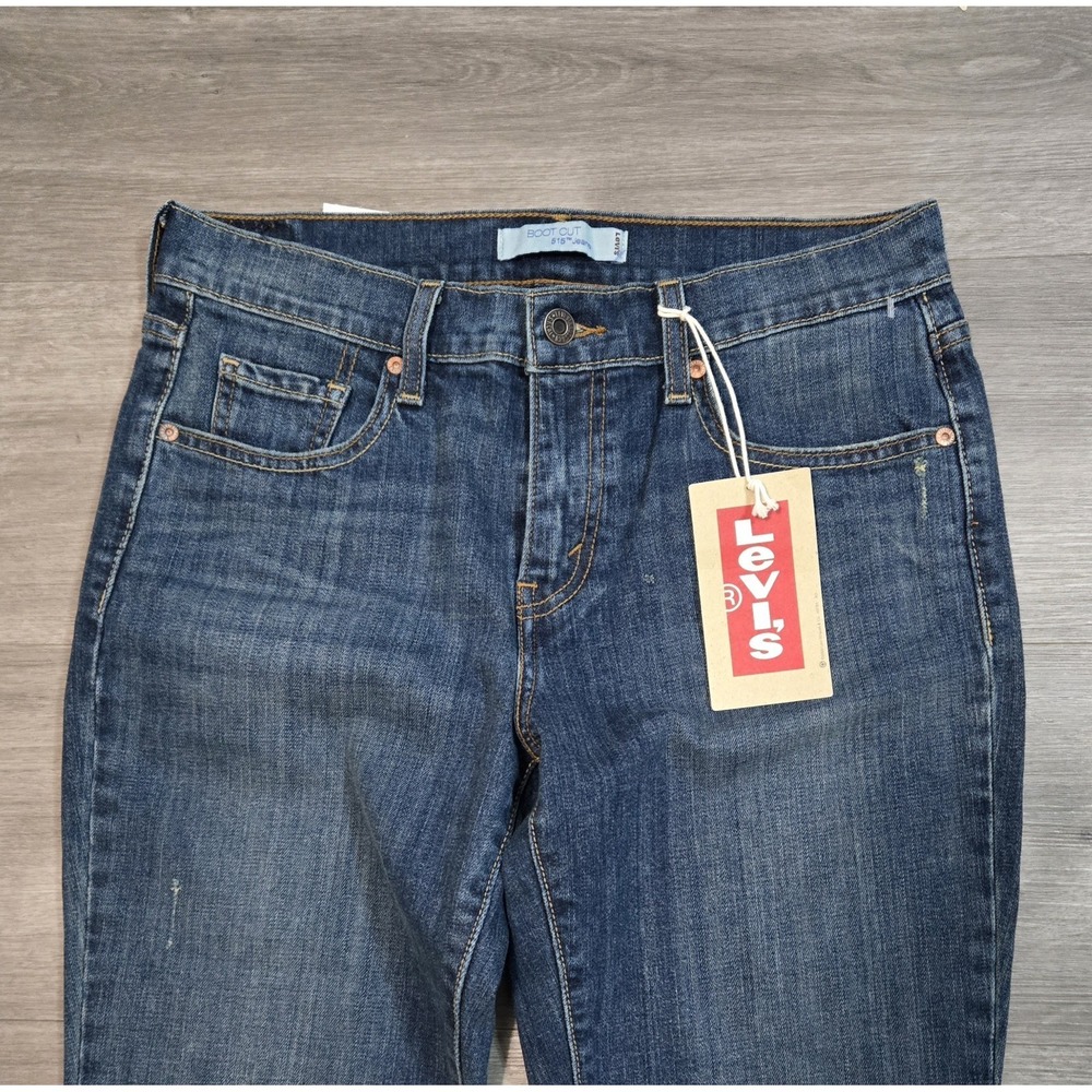 Levi's 515 Bootcut Womens Jeans Medium Wash Embellished Flap Pockets Size 6M NWT - Picture 3 of 13